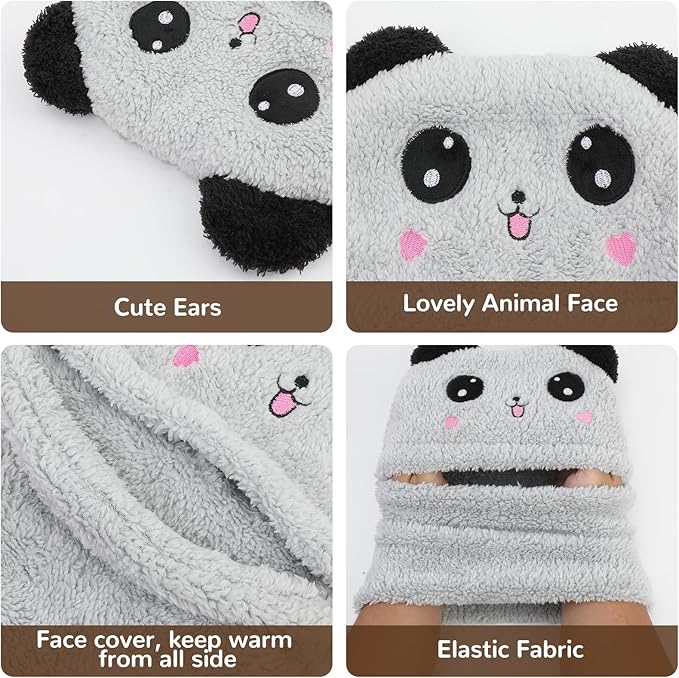 Panda Fleece Hooded Neck Warmer