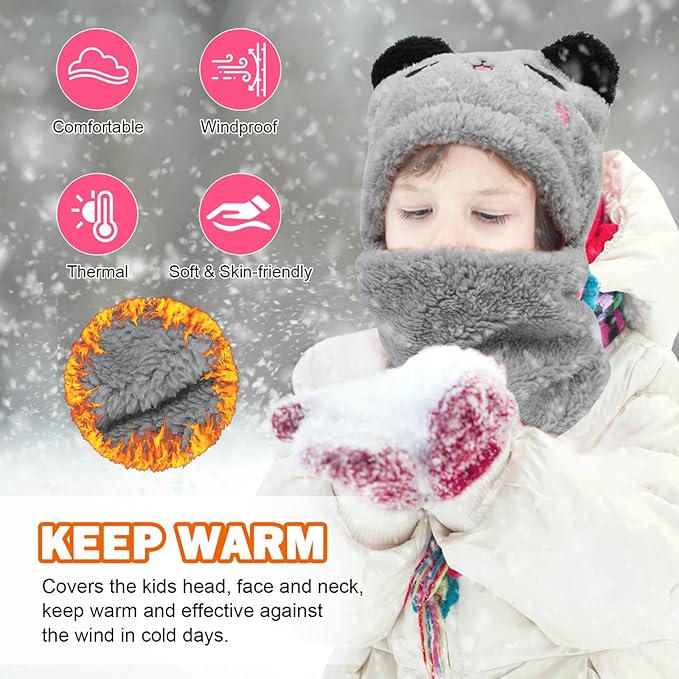 Panda Fleece Hooded Neck Warmer